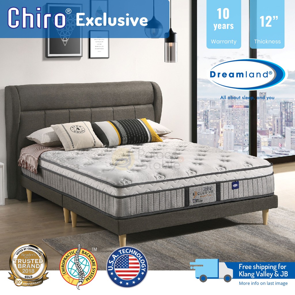 Dreamland Chiro Exclusive Full Bed Set, Scandinavian-Style Divan/Bed ...