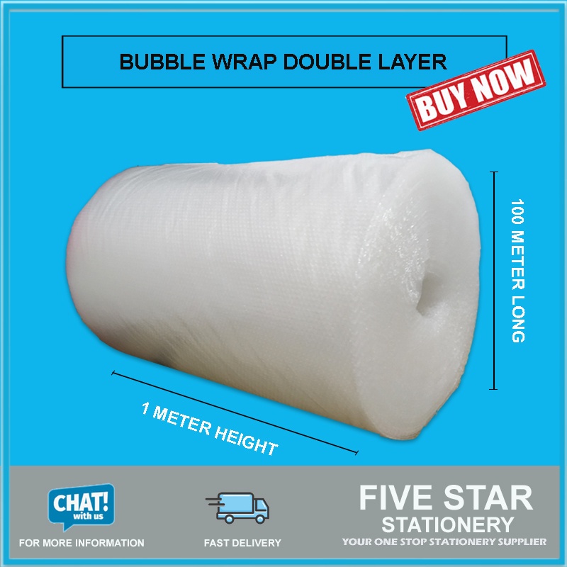 Bubble Wrap Double Layer 1m x 100m x 2 roll Online Retail Extra Strong