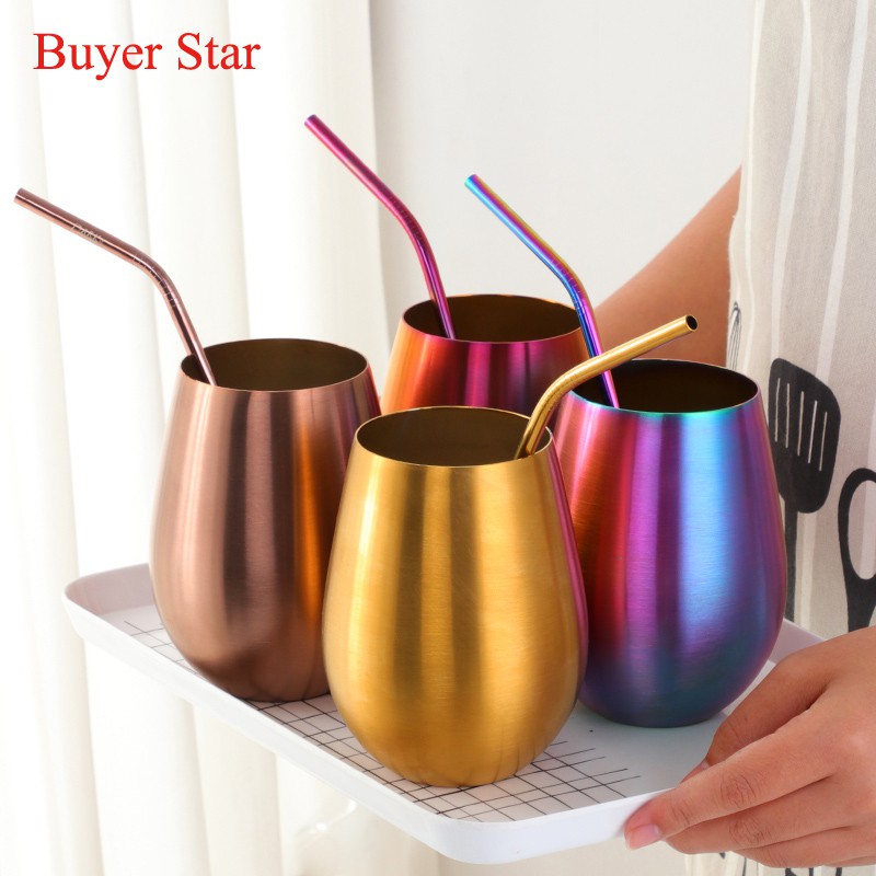 500ml Colors Stainless Steel Beer Cup Drinkware Tumbler Portable Travel Coffee Cocktail Drinking Mugs Rainbow Metal Cups