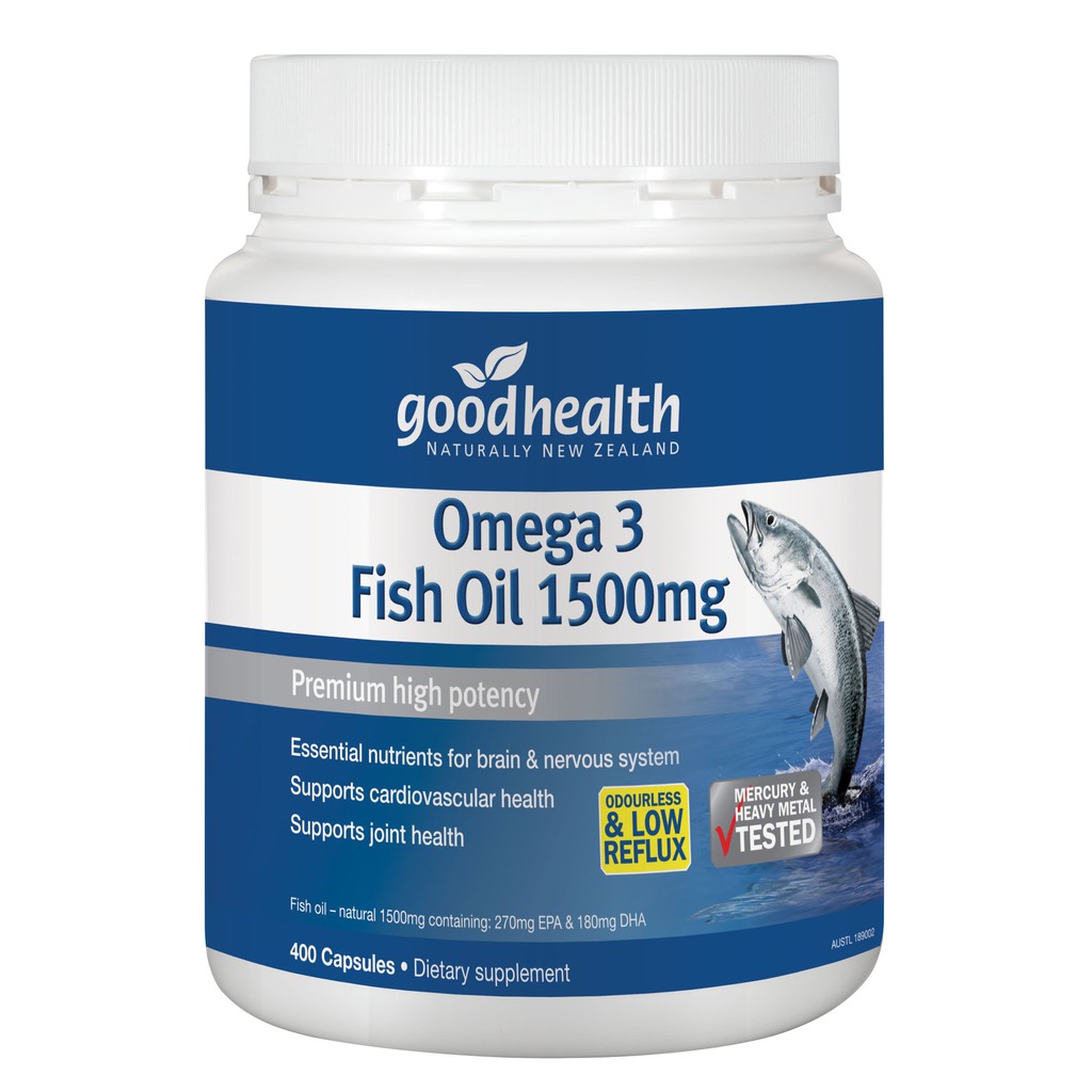 Original Import Good Health Omega 3 Fish Oil 1500mg 400Capsules