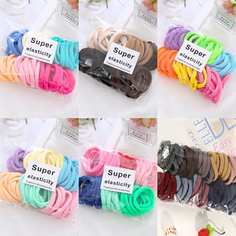 🇲🇾Ready Stock🇲🇾Big Tuala Hair bands Colourful Rubber Hair Ties Hairband