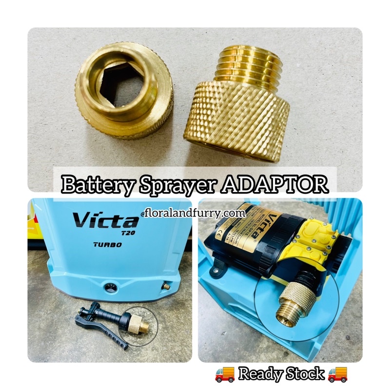 Victa Battery Sprayer Portable Pump Brass Adaptor To Release Lever