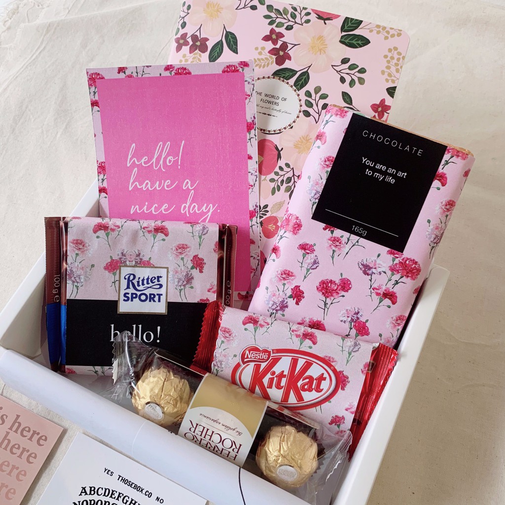 Floral theme chocolate gift box with custom card | Shopee Malaysia