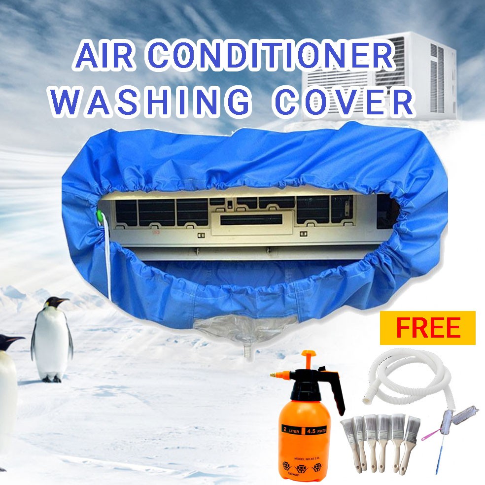 Ready Stock DIY Air Conditioner Cleaner Cover Bag Free Brush Tube 11