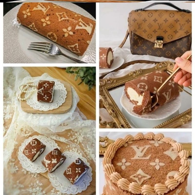 Buy Special Limited Cake Lv Dior Chanel Hermes Cake Mold Swiss Roll Mold Baking Tray 网红lv香奈儿迪奥爱马仕蛋糕卷模具毛巾卷高级贵气蛋糕印花图案烘培模