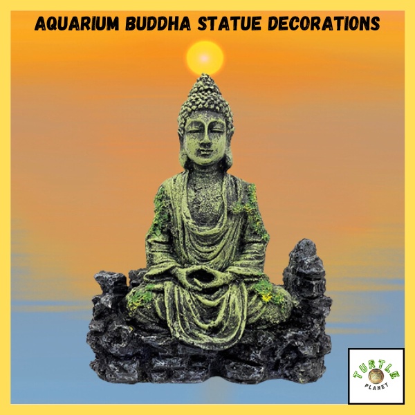 Aquarium Buddha Statue Decorations Ancient Buddha Statue Decor Underwater Landscape Hideaway Fish Tank Turtle tank