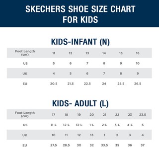 skechers boys size chart