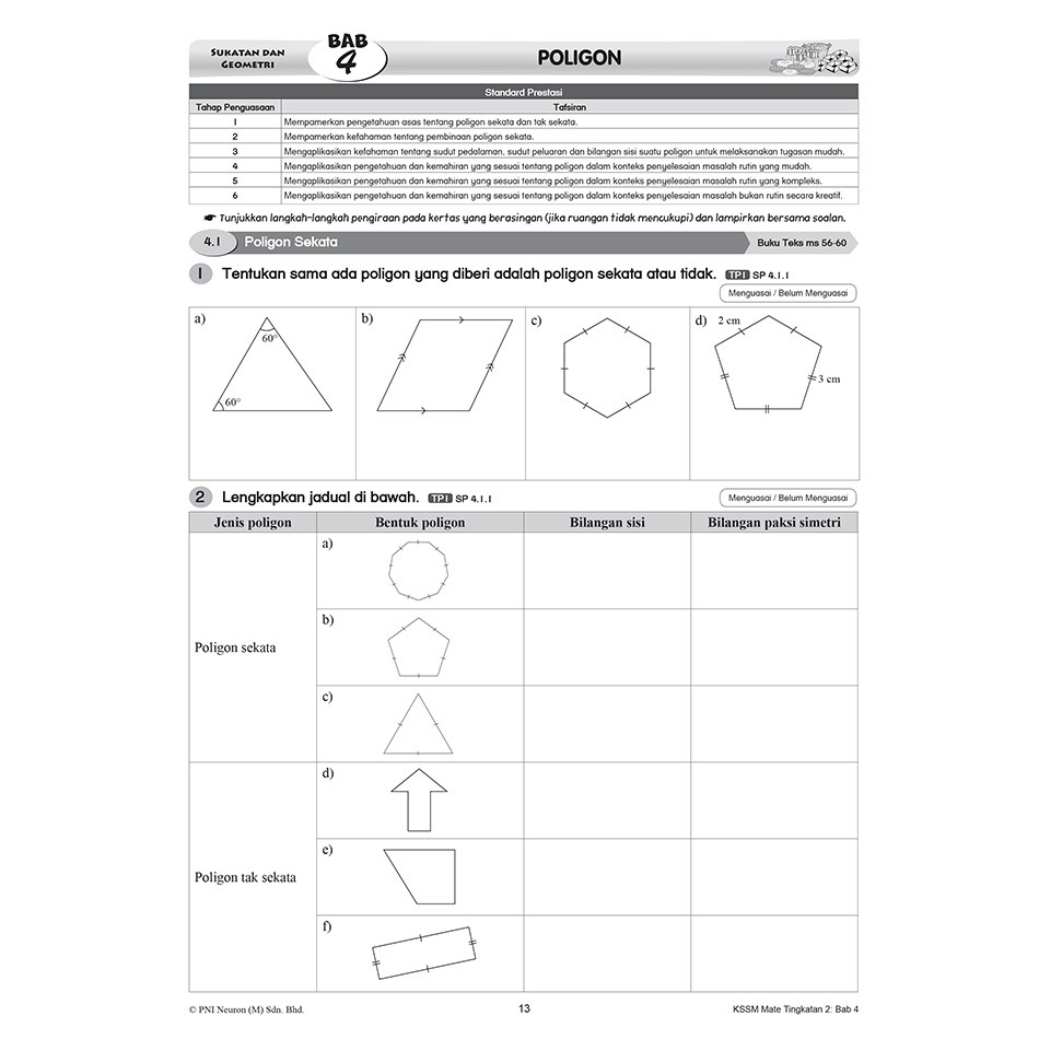 Matematik Tingkatan 2 Kssm  Latihan Matematik Tingkatan 2 Kssm Poligon