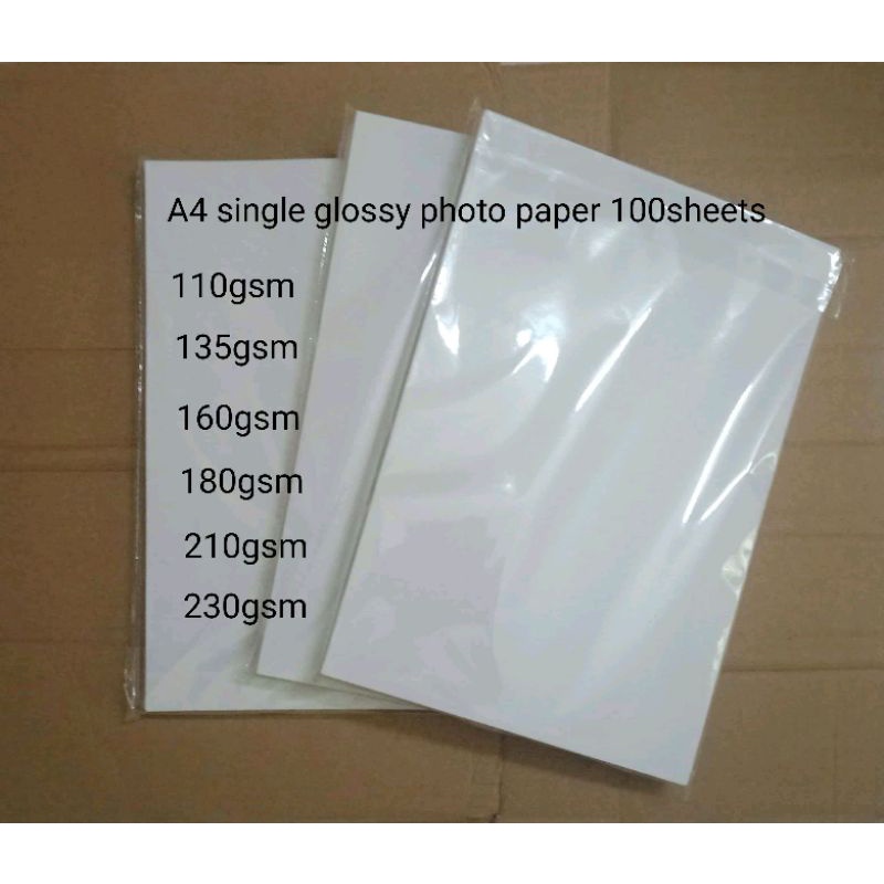 **Ready Stock** A4/A3 Glossy Photo Paper 110-300gsm 100pcs | Shopee ...