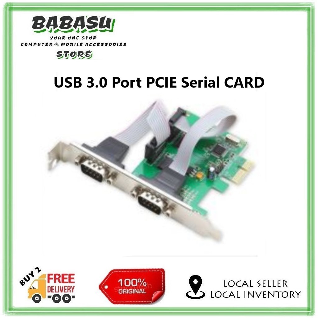 Usb 3 0 2 Port Pci Express Rs232 Serial Adapter Card Pci E Parallel Card Usb 3 0 2 4 Port Pci E Sata Esata Ide Shopee Malaysia