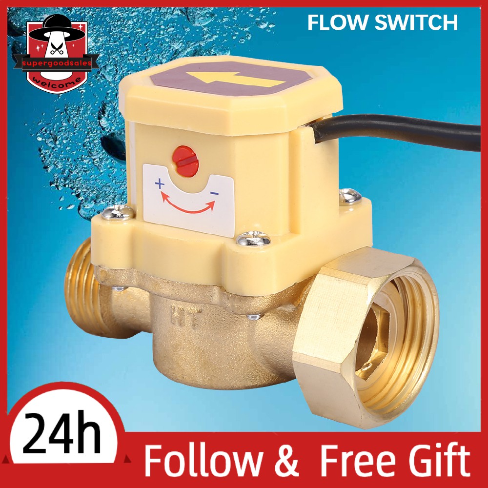 [Ready Stock] Superg G3/4-G1/2 Thread Water Pump Adjustable Flow Sensor Pressure Automatic Control Switch 220V