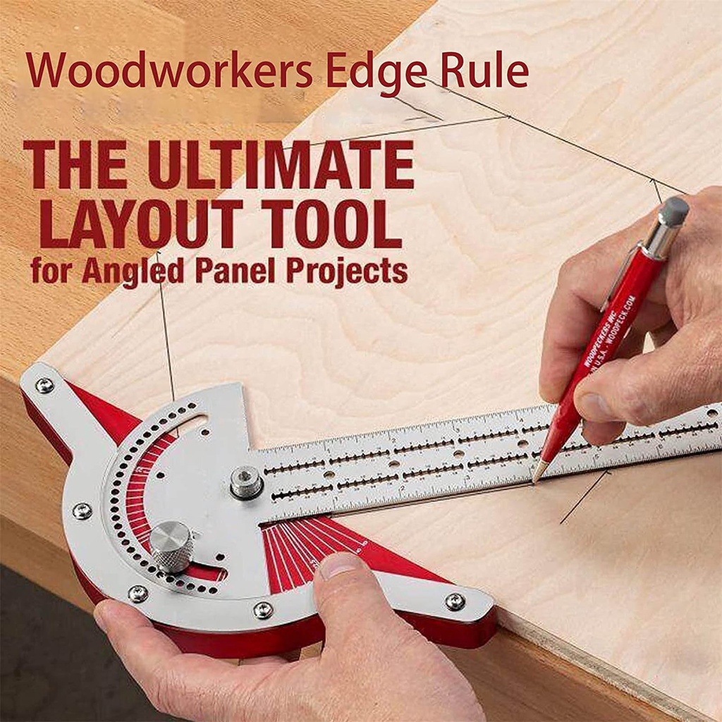 Hardware DIY Woodworkers Edge Rule Adjustable Angle Protractor Two Arm Woodworking Ruler Measure Tool Engineering/Sch... - Image 4