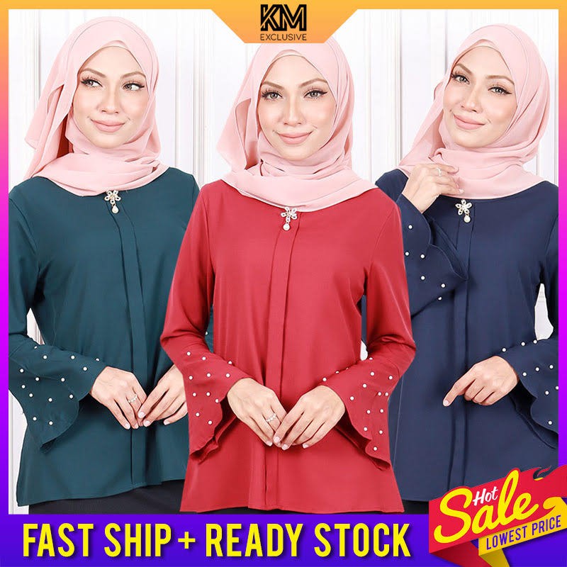 KM Muslimah Baju Modern Fusion Beats Flare Blouse [B1270] | Shopee Malaysia