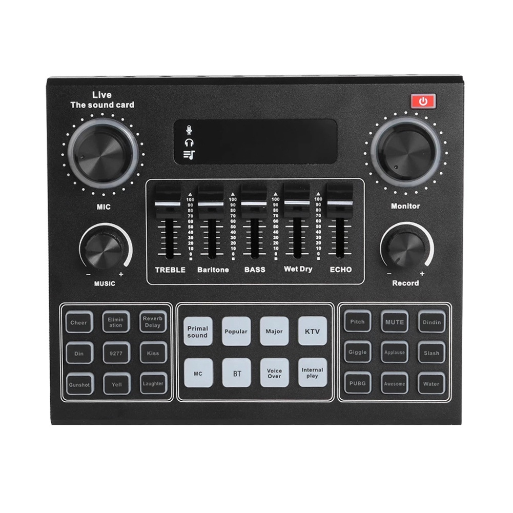 【Tiktok Live】V9 Sound Card Audio Set Interface External Usb Webcast Studio Live Microphone Bluetoo Function For Phone Computer