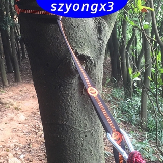 2 PCS Hammock Hanging Tree Strap Tree Swing Webbing Belt 14 Loops Orange