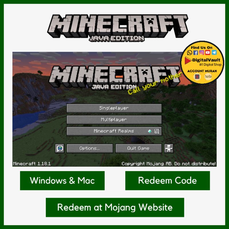  JAVA EDITION Minecraft Windows 10 11 Mac Edition Shopee Malaysia