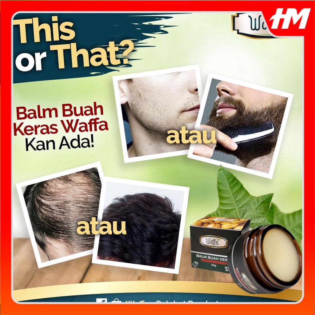 100 Original Direct Hq Waffa Balm Buah Keras Pelebat Rambut Jambang Merawat Botak Gugur Uban Janggut Kelemumur Pelo Shopee Malaysia
