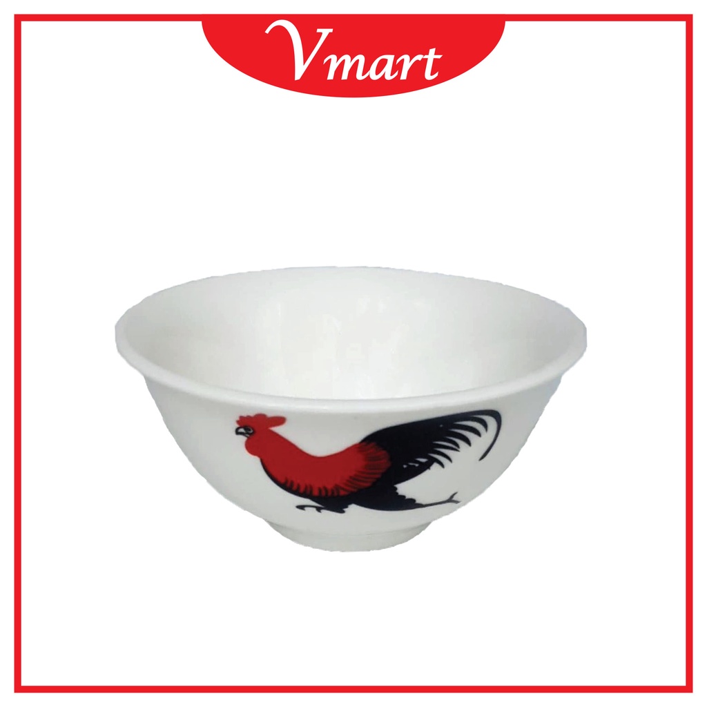 Ceramic Chicken Design Bowl / White Chinese Bowl / Cock Brand Bowl