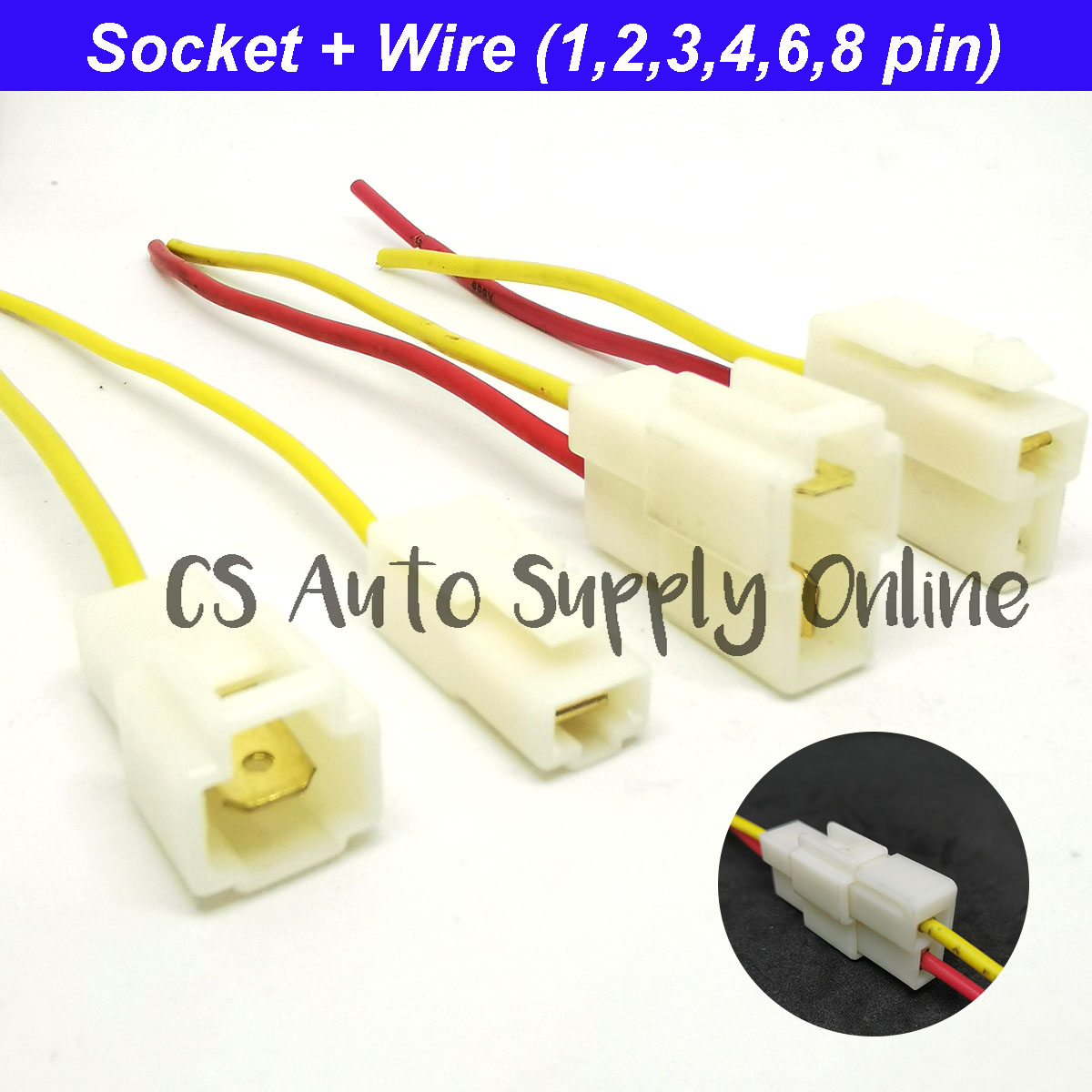 Cs 1 2 3 4 6 8pin Male Female Socket Wayar Lampu Sambung Connector Plug With Wire Cables Harness High Quality 1 Set Shopee Malaysia