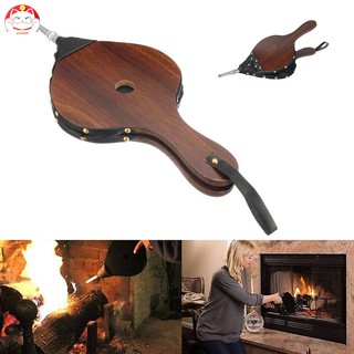 Vintage Wood Fire Bellows Manual Air Blower Fan For Barbecue