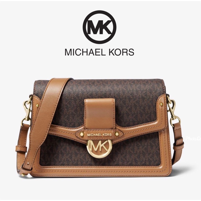 MICHAEL KORS 30F9GI6L2B JESSIE MEDIUM PEBBLED LEATHER SHOULDER BAG (BROWN  ACORN) | Shopee Malaysia