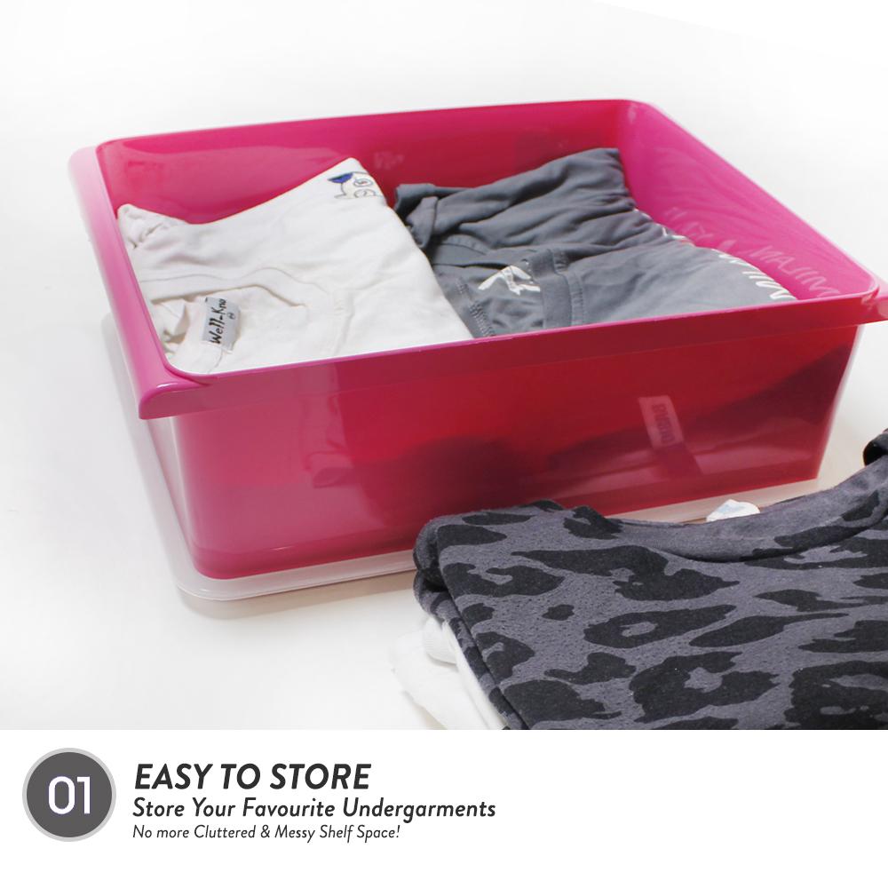 Elianware [2 Pcs] 10 Litre Underwear Bra Transparent Cover Almari