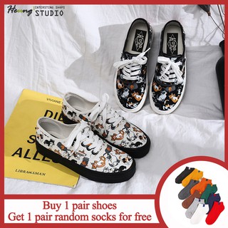 printed canvas shoes for women