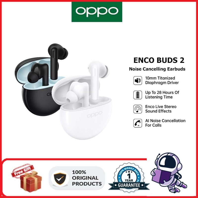 OPPO ENCO Buds2/AIR 2i Wireless Earbuds Bluetooth 5.2 AI Noise Cancelling Sports Earphone