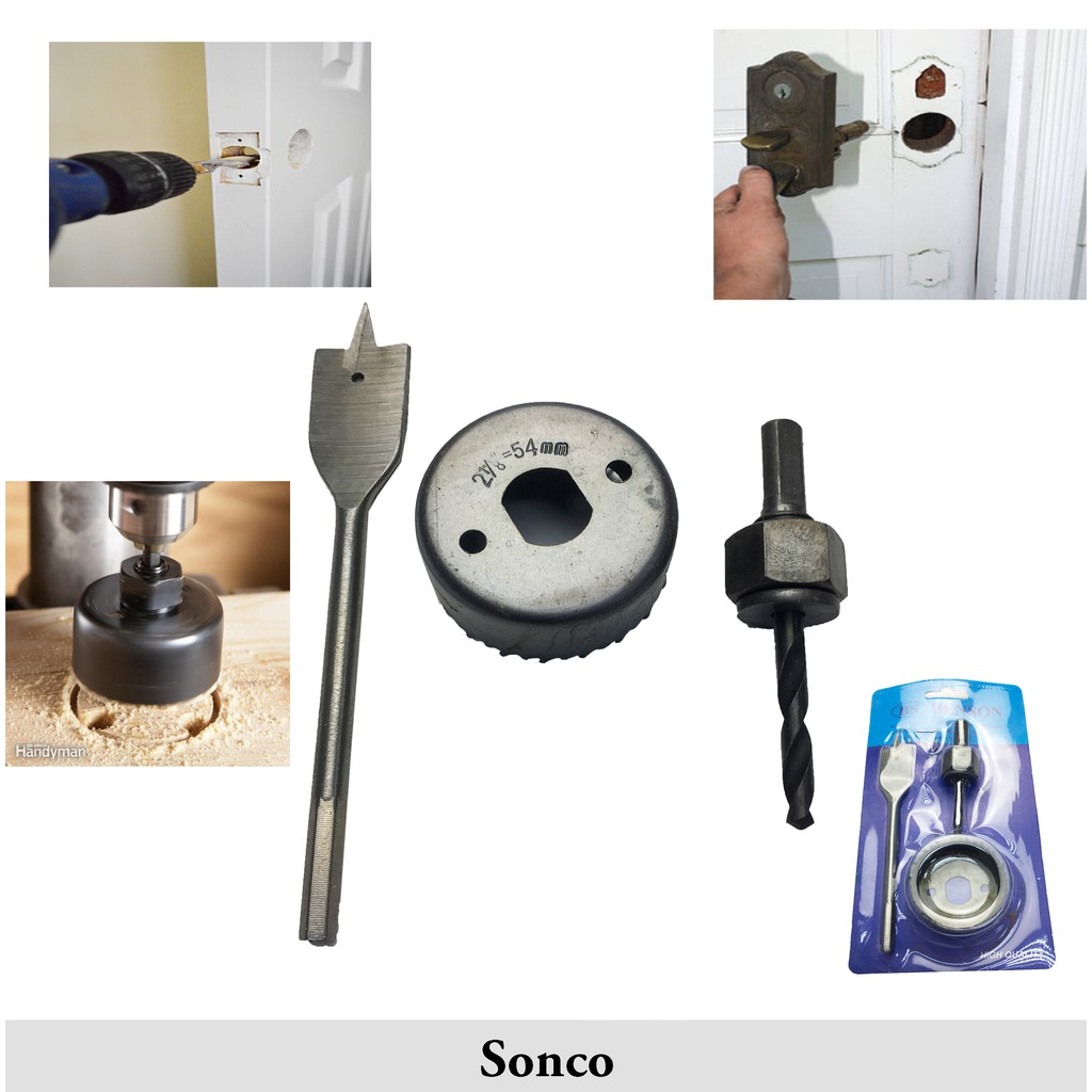 3 Pcs Door Lock Installation Hole Saw Kit Drill Bit Metal Hand