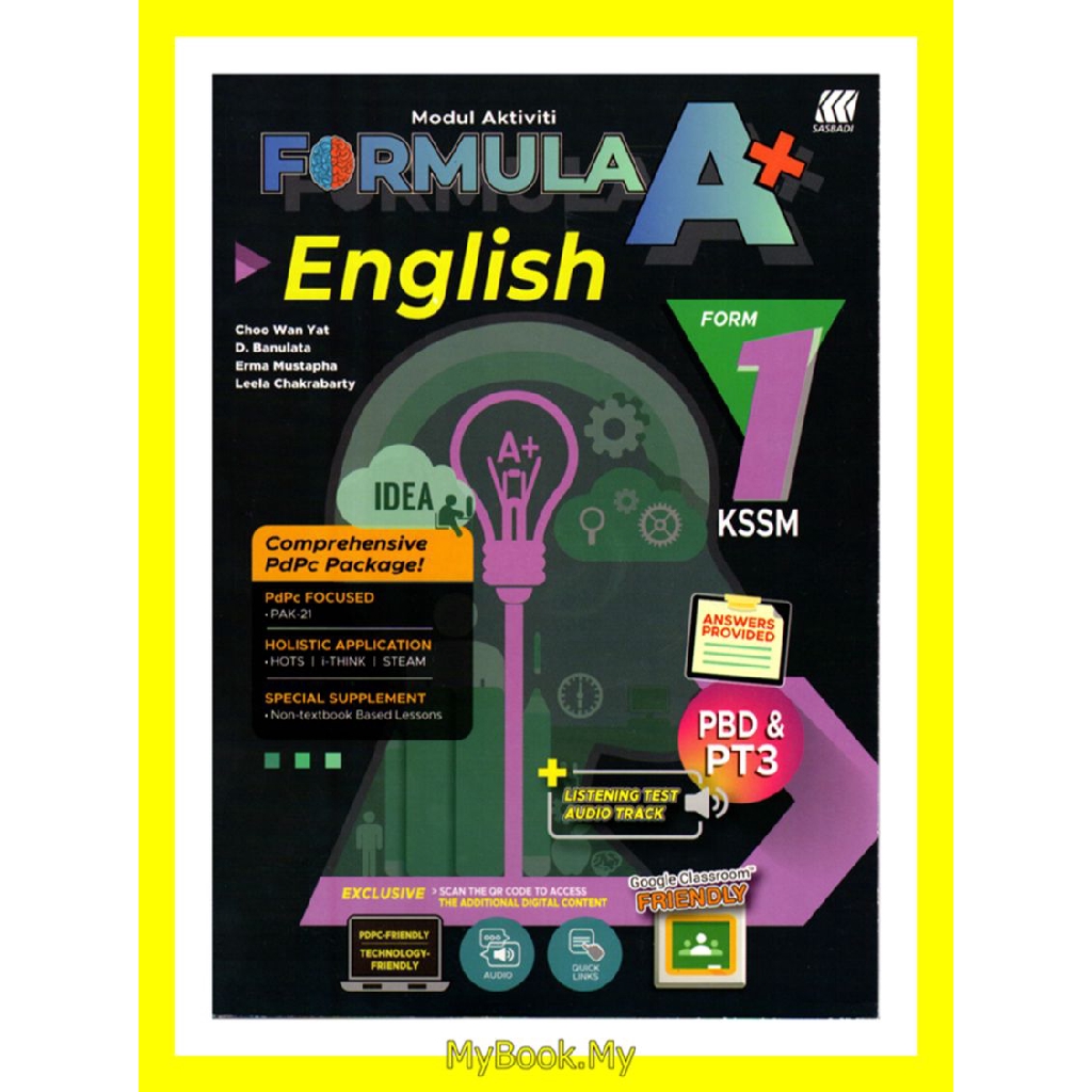 Myb Buku Latihan Modul Aktiviti Formula A Kssm Tingkatan 1 English Sasbadi Shopee Malaysia 