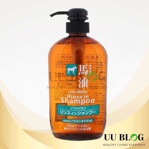Japan Kumano Horse Oil Shampoo & Conditioner 2in1 (600ml) (Moisturizing