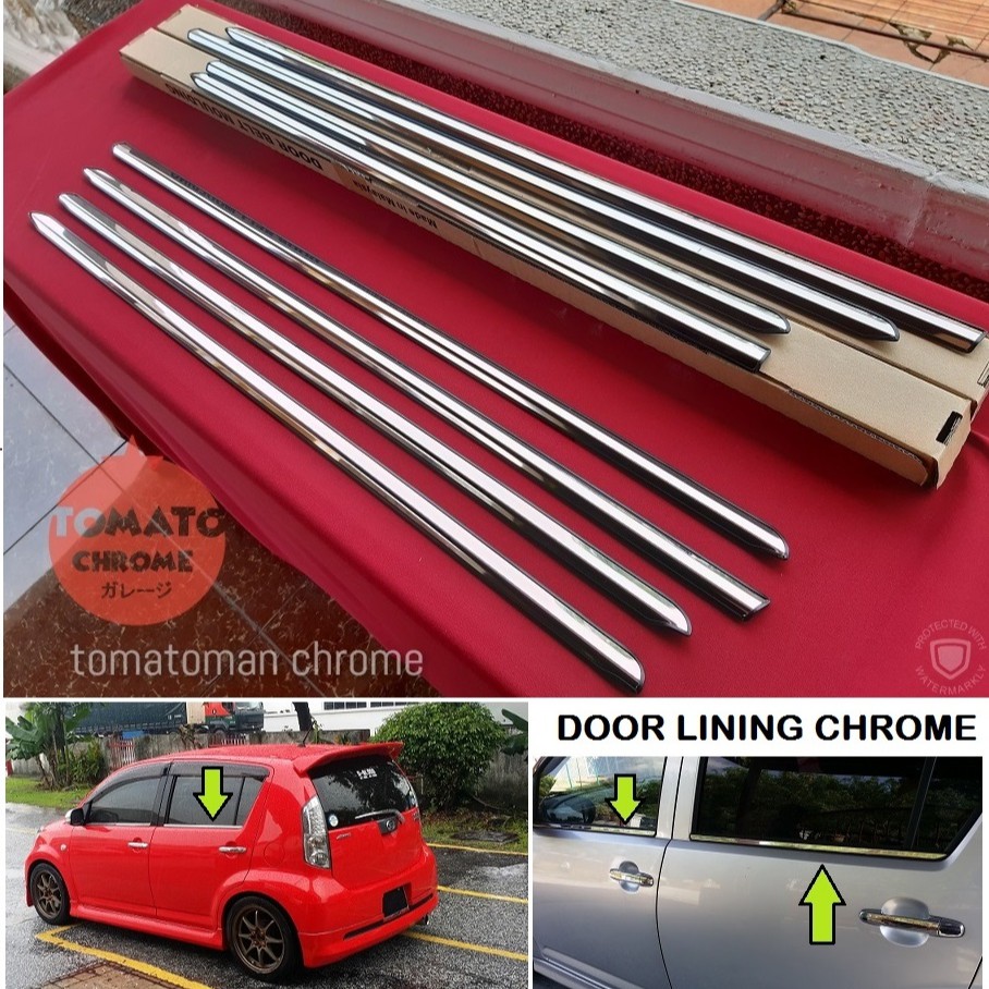 myvi chrome door lining