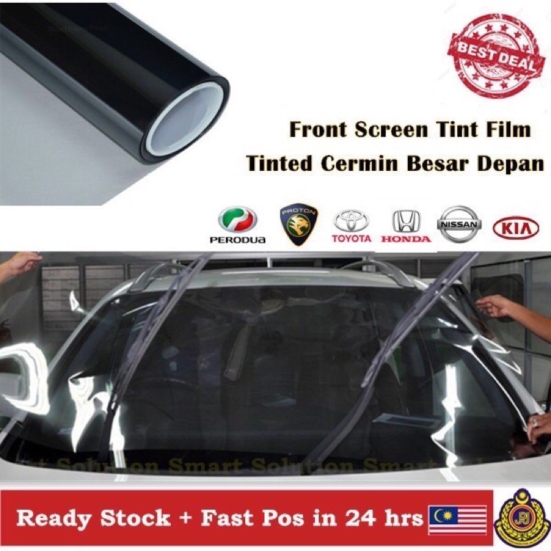 Crystal Black Uv Tint Film Front Screen Cermin Besar Depan Jpj Approve Tinted Kereta Car Tinted Shopee Malaysia