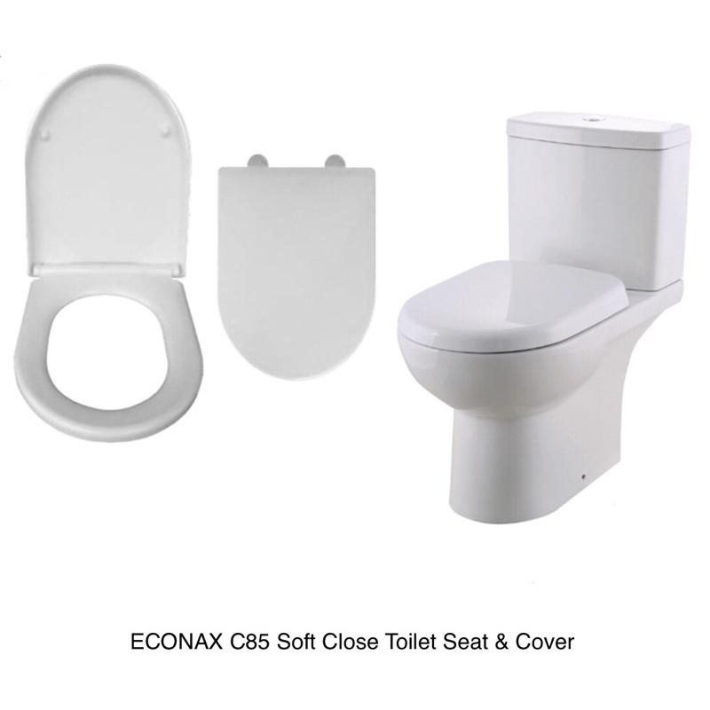 100 Original ECONAX CF85S Soft Close Toilet Seat & Cover (White