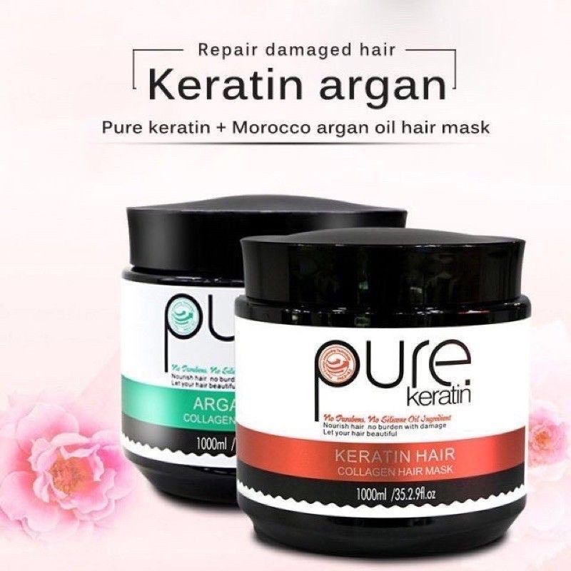 Pure Keratin / Pure Argan Oil Collagen Hair Mask (1000ml) Shopee Malaysia