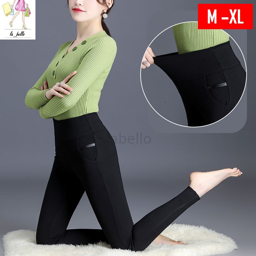 [M5XL] Slack Pants Summer High Waist Legging for Women Stretch Tight
