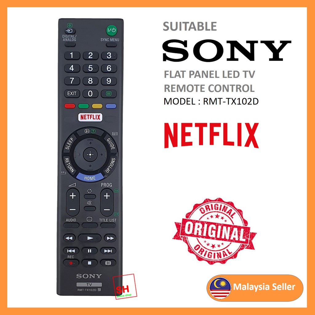 *Original* SONY Netflix Smart LED TV Remote Control For Replacement RMT ...