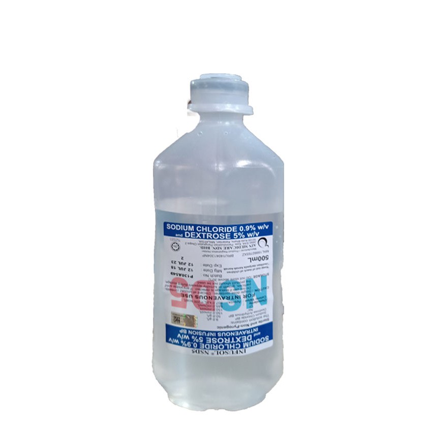 Nsd5 500ml X 1 Box Bottles Sodium Chloride 0 9 W V And Dextrose 5 W V Shopee Malaysia