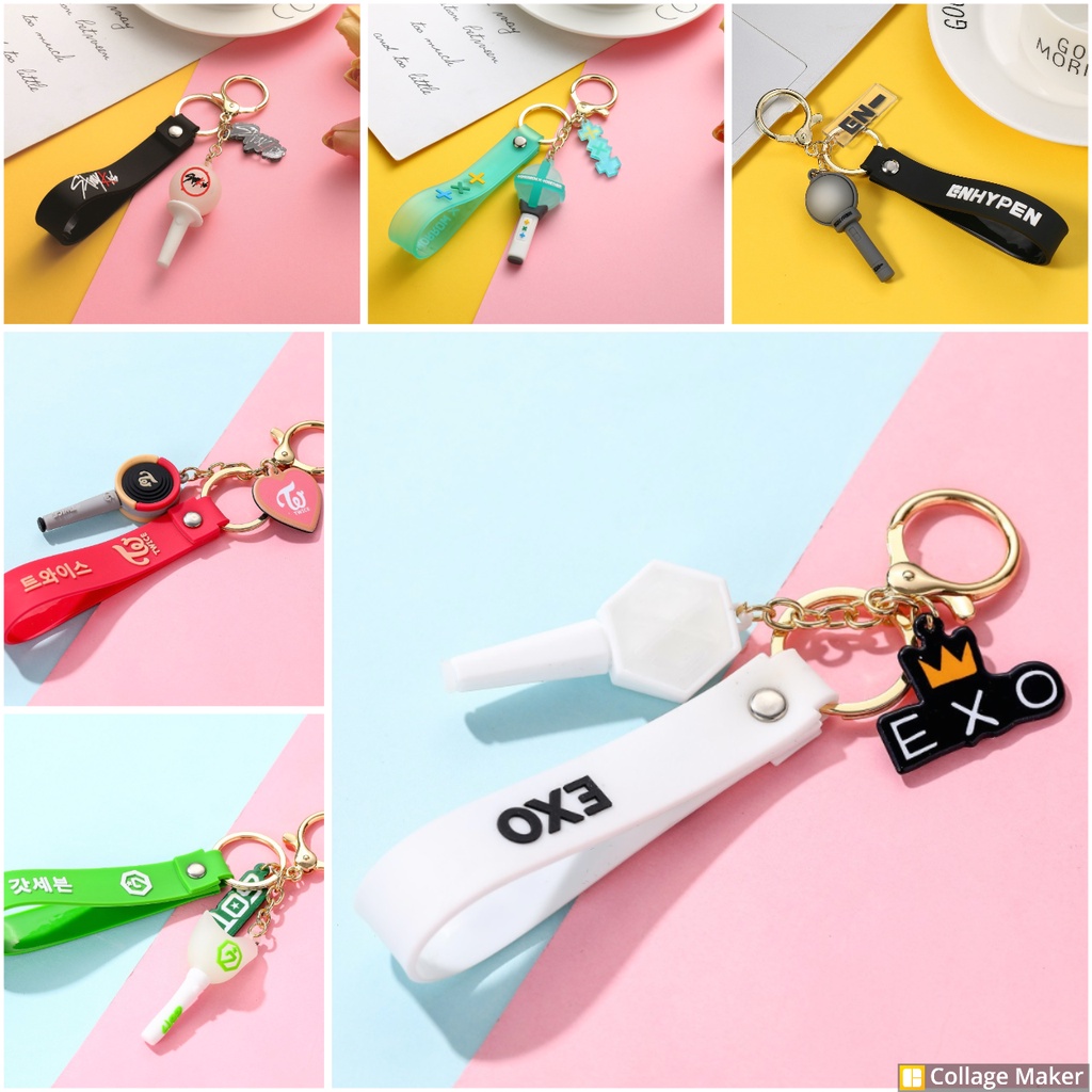 Kpop Blackpink Twice Exo Got7 Stray Kids Txt Enhypen Astro Treasure Light Stick Design Keychain Shopee Malaysia