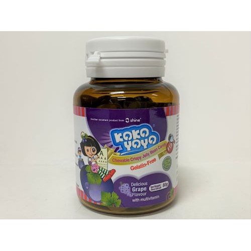 Koko Yoyo Chewable Crispy Jelly Bean Candy with Multivitamin Grape