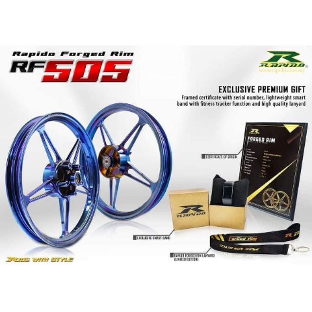 Y15zr Sport Rim Rapido Forged Rf505 Titanium Blue Fd4h 185 215 17 Shopee Malaysia