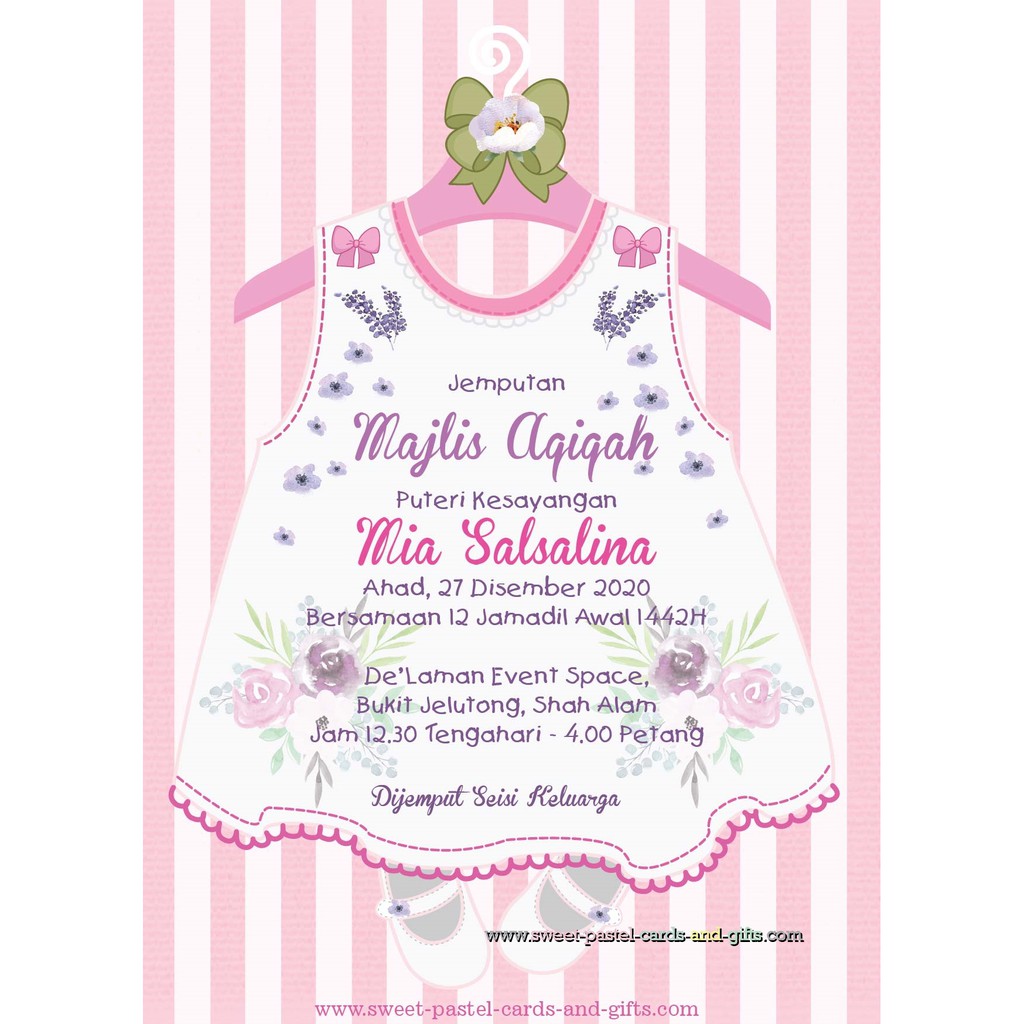 KAD AQIQAH AKIKAH CUSTOM INVITATION CARD BABY KIDS GIRL TERMASUK ...