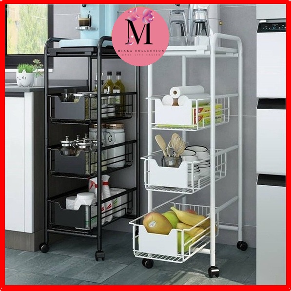 Trolley Rack Kitchen Organizer Storage Racks Sliding Drawer