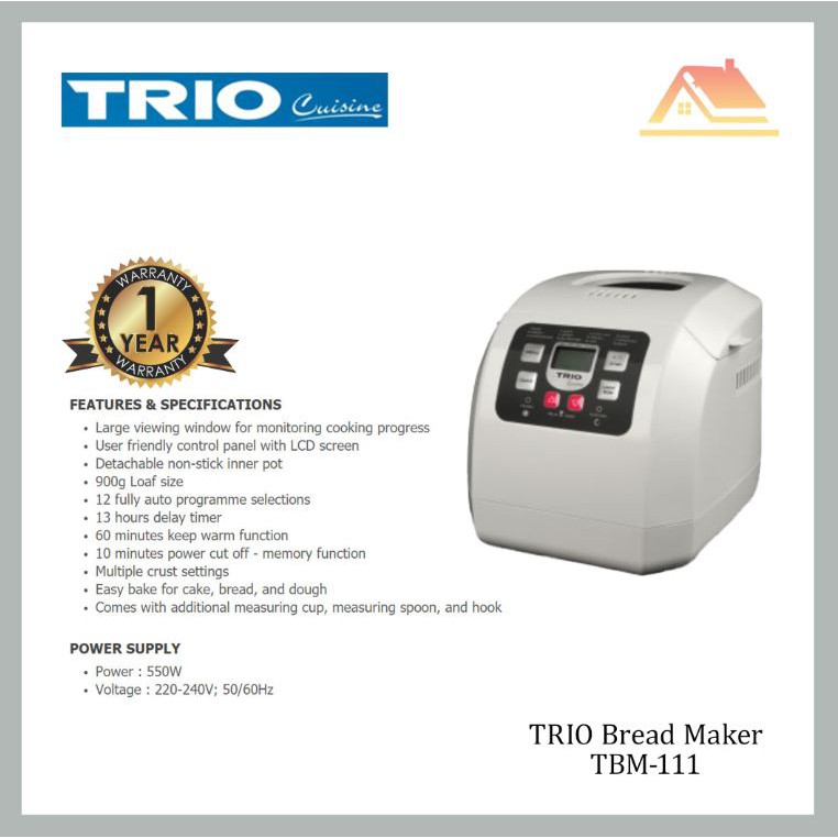 Trio Bread Maker Pembuat Roti TBM-111