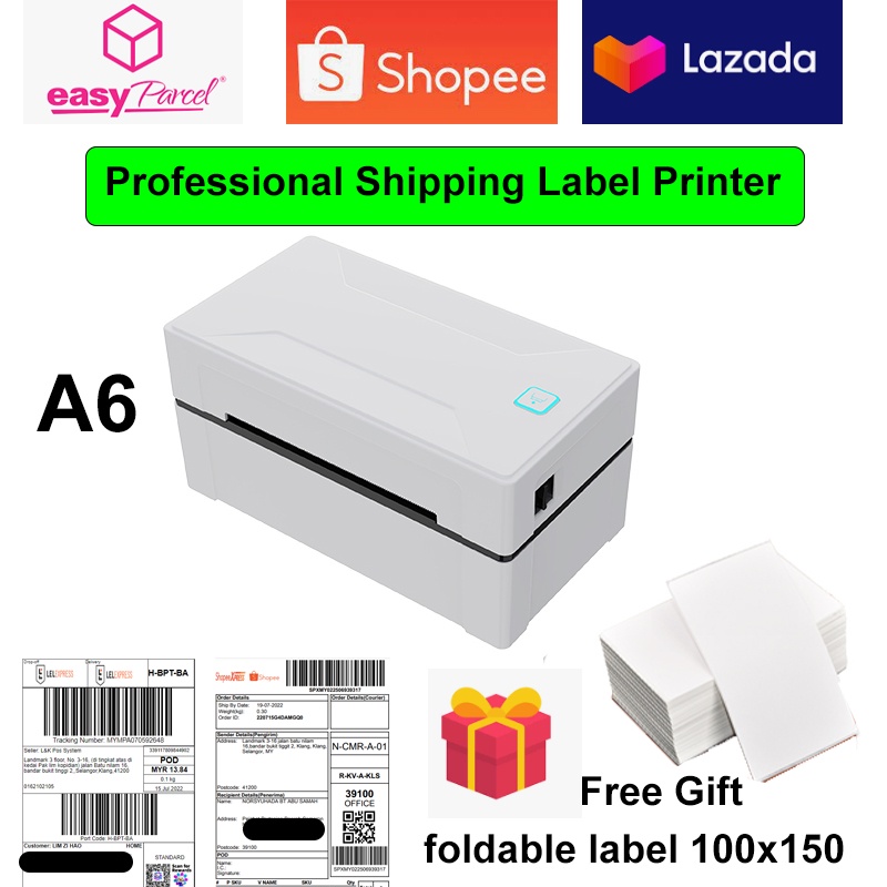 Shopee AWB A6 Shipping label Printer Barcode Label Printer Thermal Printer Stick Shipping Label