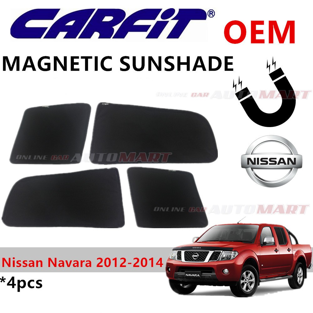 CARFIT OEM Magnetic Custom Fit Sunshade For Nissan Navara Yr 2012-2014 (4pcs)