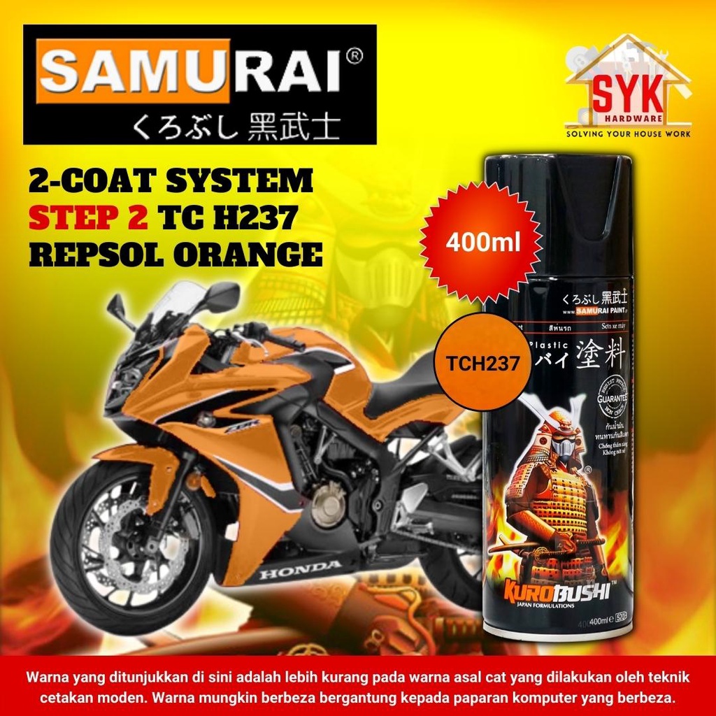 SYK Samurai Spray Paint 2 Coat System TCH237 Repsol Orange Honda