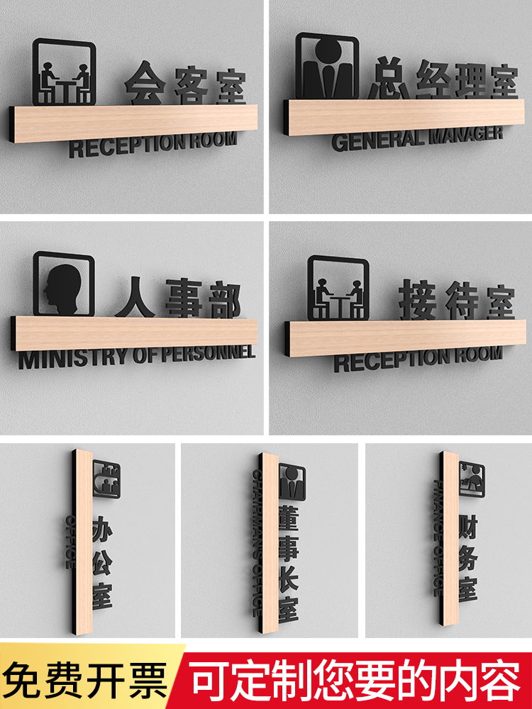 3DThree-Dimensional General Manager Room Door Card Office Personnel ...