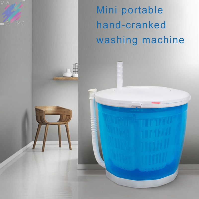 Manual Hand Crank Mini Washing Machine Portable NonElectric Compact