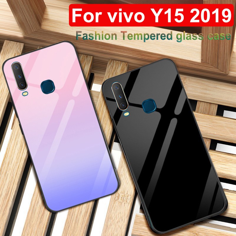 For Vivo Y15 2019 Case Tempered Glass Phone Cover Cases For Vivo